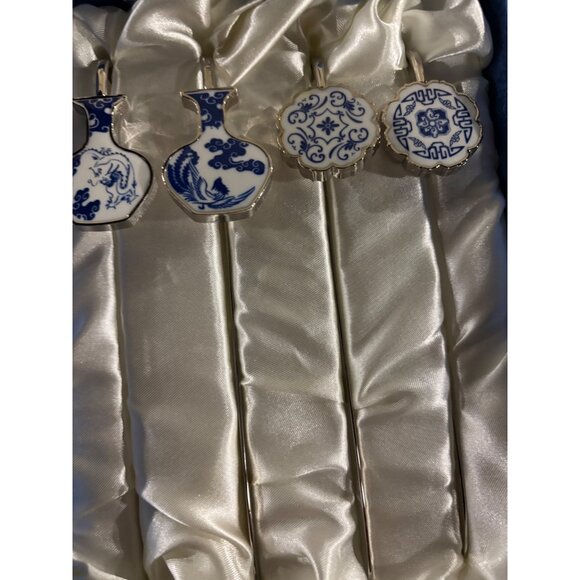 Blue-White Porcelain Letter Opener & Bookmark Set In Decorative Box - Picture 16 of 16